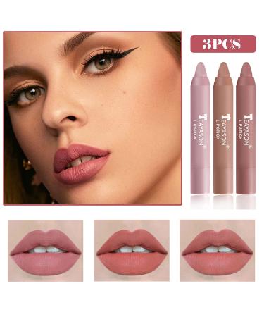 Smooth Matte Lipstick Pack Set - 3 Colors Moisture Longwear Lip Crayon Collection for Nourishing Makeup - Ultimate Lipstick (Bbb-set) - Buy Online on GoSupps.com