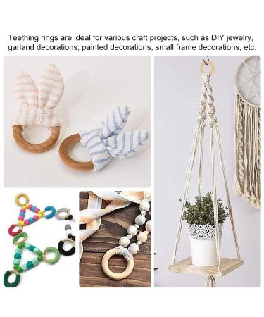 Organic Wooden Teething Rings - Set of 10 Smooth Teething Toys | 7cm & 5cm Diameter | Safe & Natural Baby Comfort - Buy Online on GoSupps.com