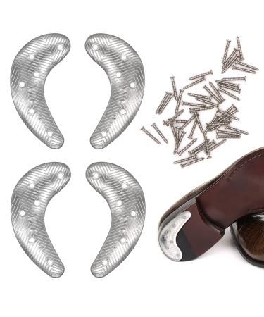 GOETOR Heel Plates 4 PCS Metal Shoes Heel Taps Tips Repair Pad Replacement with Nails