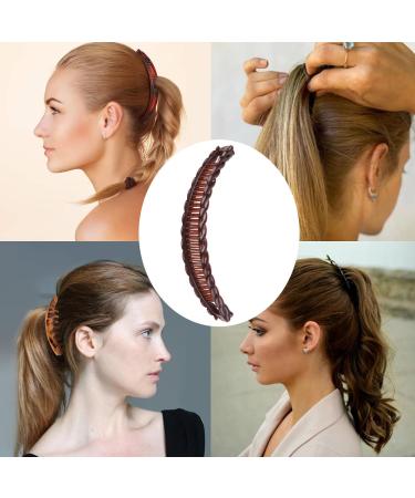 3 Piece Banana Hair Clip Set - Vintage Female Hair Accessories for Girls - Thick Hairpin Comb Tool - Beauty Fashion Clips - White Black Brown - Buy Online on GoSupps.com