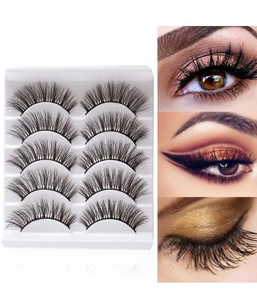5 Pairs Natural 8D Wispy Cat Eye Faux Mink False Eyelashes - Fluffy Volume Multipack - Buy Online on GoSupps.com