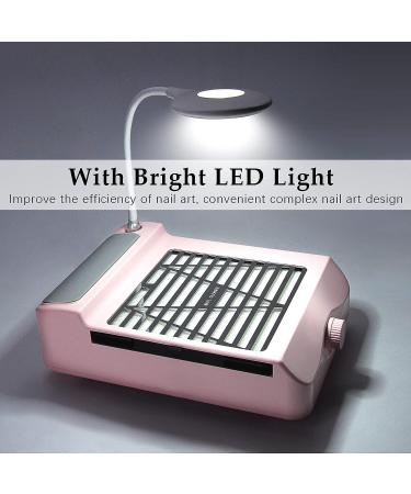 AONOLOVO Nail Dust Collector with Light - Powerful Nail Vacuum Vent Fan for Salon Nails Tech - Pink - Buy Online on GoSupps.com