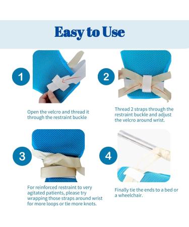Dementia Restraint Gloves 2 Pack Safety Control Anti Scratch Mitts for Elderly Patients Regular - Buy Online on GoSupps.com