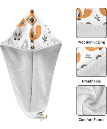 Colorful Small Fox Hair Towels 2 Pack | Super Absorbent Quick Dry Hair Turbans for Women & Girls - Ideal for Easy Drying - Buy Online on GoSupps.com