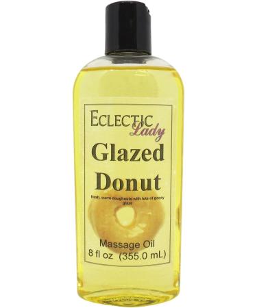 Glazed Donut Massage Oil 8 oz With Sweet Almond Oil and Jojoba Oil Preservative Free Perfect for Aromatherapy and Relaxation 8 Ounce