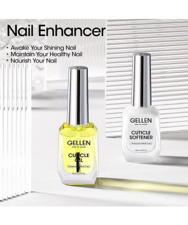 Gellen Cuticle Oil & Softener - 2 Pcs 18ml Nail Care Kit | Cuticle Remover & Strengthener for Gel Polish Manicure Essentials - Buy Online on GoSupps.com