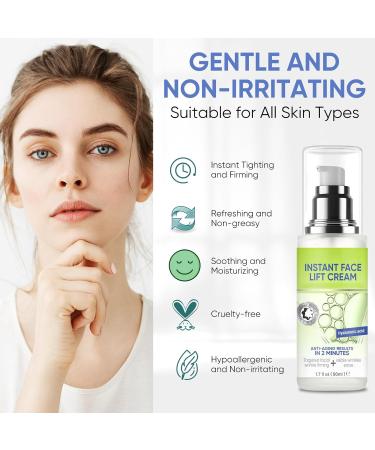 Instant Face Lift Cream - Temporary Skin Tightening with Hyaluronic Acid | Firm Wrinkles & Sagging Skin on Face & Neck - Buy Online on GoSupps.com