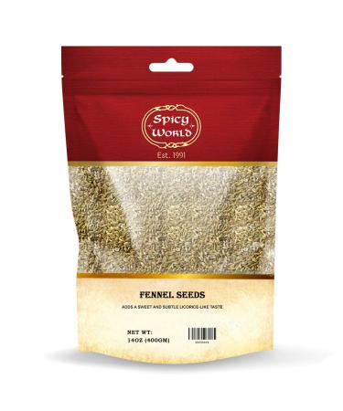 Spicy World Fennel Seeds Whole Spice 400g (14oz) All Natural | Vegan | Indian Origin (Saunf Sabut)