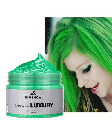 Green Temporary Hair Wax Crazy Green Hair Color Spray Temporary Washable Semi-Permanent Hair Colour Wash-out Hair Dye Instant Styling Hair Paste Mud Natural Hair Dye for Party Activities&Halloween