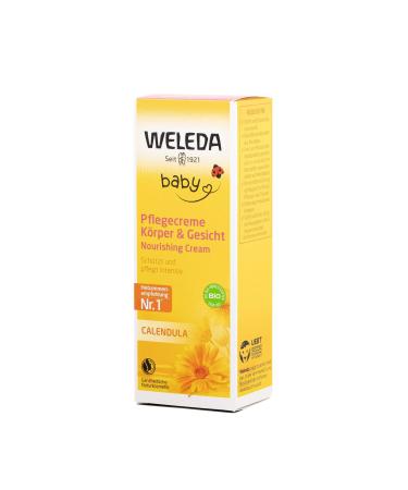WELEDA Calendula Care Cream Baby Care Natural Cosmetics Body Care Care and Soothes Dry Skin Rich Moisturizer for Babies and Kids (1 x 75ml)