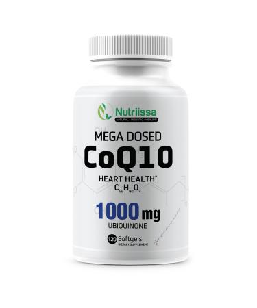 Nutriissa - CoQ10 1000mg - High Dose for: Cellular Energy Heart Health Recovery Migraines and Performance
