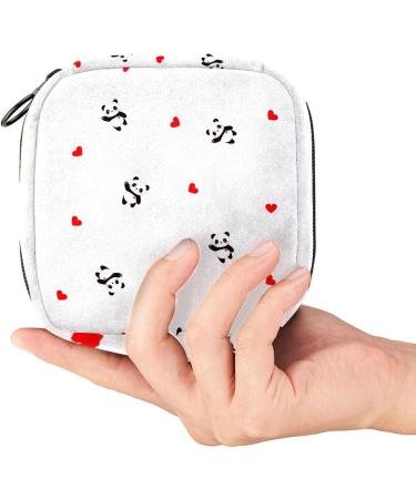 Portable Menstrual Pad Bag - Large Capacity Sanitary Napkin Storage - First Period Kit for Girls & Women - Panda & Love Pattern - Multi-colored - Buy Online on GoSupps.com