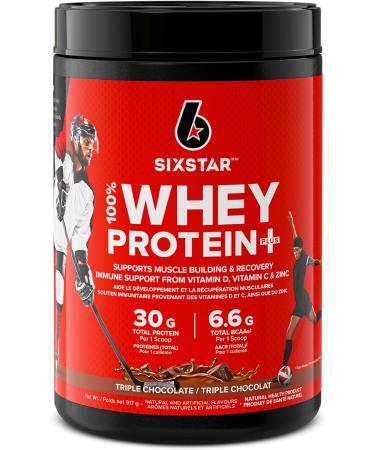 Whey Protein Powder Six Star 100% Whey Protein Plus | Whey Protein Isolate & Peptides (Chocolate + Strawberry) 2 lbs each Triple Chocolate+ Strawberry 907 g (Pack of 1) - Buy Online on GoSupps.com