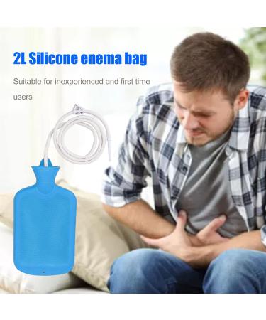 Natudeco Silicone Enema Bag Set - Portable Intestinal Cleaning Tool for Digestive Health & Detox - Blue - Buy Online on GoSupps.com