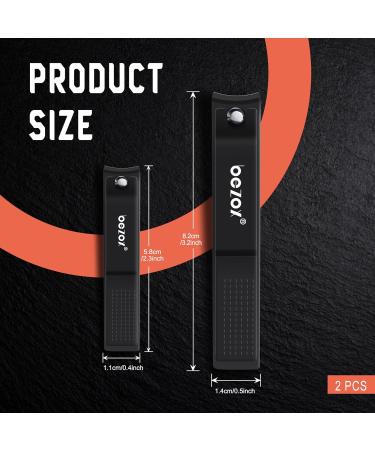 BEZOX Wide Jaw Nail Clipper Set - 2 Pcs Premium Stainless Steel Toenail & Fingernail Clippers - Buy Online on GoSupps.com