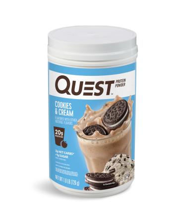 Quest Cinnamon Crunch & Cookies Cream Protein Powders 20g Protein 2g Net Carbs 1g Sugar 1.6 & 1.6 Pound