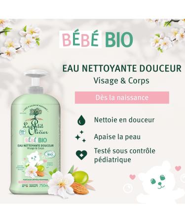 LE PETIT OLIVIER - Gentle Cleansing Water - Organic Baby - Face And Body - From Birth - Gently Cleanses - Certified Organic - - Buy Online on GoSupps.com