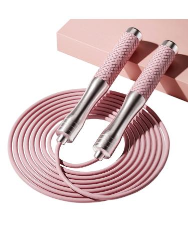 Speed Jump Rope for Fitness - Skipping Rope for Women Men Exercise with Adjustable Length Jumping Rope and Alloy & Silicone Handles Suitable for Workout Boxing Home Gym Pink