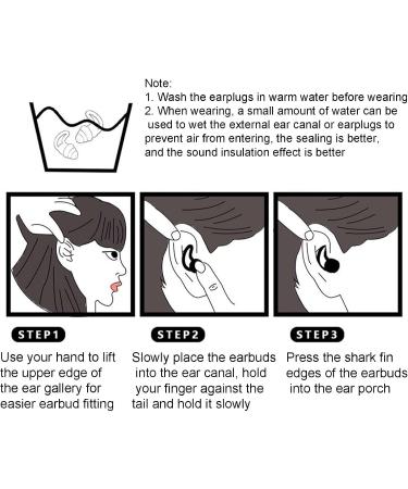 Sleeping Ear Tips Waterproof Washable 2 Pair Silicone Noise Reduction Earplugs Sound Insulation for Home Travel - Buy Online on GoSupps.com