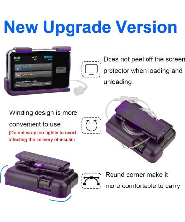 APDTEK Tandem Tslim X2 Pump Case & Accessories for t Slim G4 - Purple | Insulin Pump Holder with 360 Rotating Holster & Sturdy Belt Clip - Buy Online on GoSupps.com