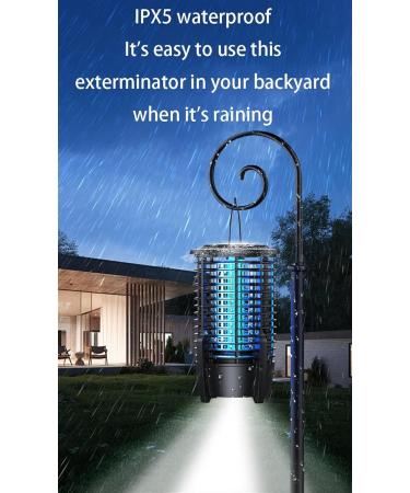 Bug Zapper Outdoor Waterproof Electric Mosquito Lamp Rechargeable Electric Mosquito Lamp Mosquito Killer Fly Trap Fly Catcher Mosquito Killer ABS Plastic Housing - Buy Online on GoSupps.com