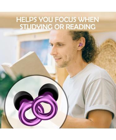 Best Ear Plugs for Noise Reduction | Soft Silicone Hearing Protection | Reusable Earplugs for Sleeping Concerts Study & Parties | 6 Sizes with Box (Purple - Buy Online on GoSupps.com