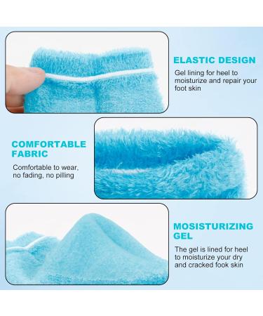 Moisturizing Heel Socks 2 Pairs Gel Lined Fuzzy Toeless Spa Socks Skin Softening Footcare Treatment Socks for Cracked Heels Dry feet Foot calluses Sock (SFDFN001) - Buy Online on GoSupps.com