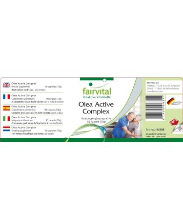 Fairvital Olea Active Complex Vegan 90 Capsules | B Vitamins Folic Acid Olive Leaf Schisandra Pomegranate OPC - Buy Online on GoSupps.com