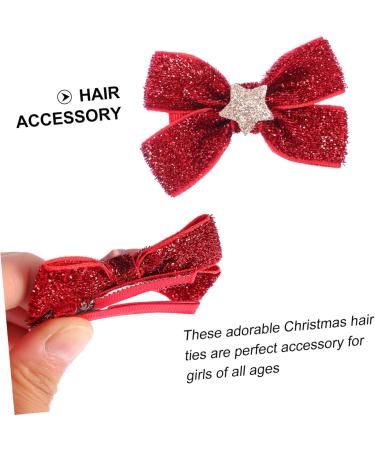 FOMIYES 4 Pairs Bow Tie Christmas Photo Prop Ponytail Holder Christmas Bow Hair Clips Christmas Bows Headwear Kids Hair Accessories Hair Ties Toddler South Korea Fabric Short Hair - Buy Online on GoSupps.com