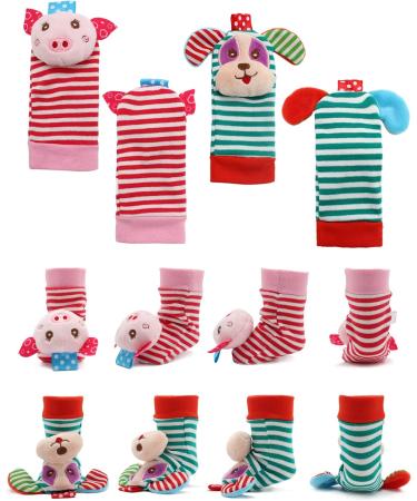 Sensory Plush Baby Rattle Toys for Newborns - Wrist, Foot, Handheld Rattles for Boys and Girls (A4) - Buy Online on GoSupps.com