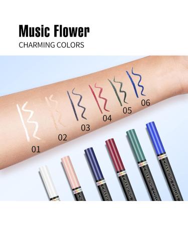 Music Flower Coloured Eyeliner | Waterproof Smudge-Proof Liquid Pencil | Dark Blue | Multiple Color Options - Buy Online on GoSupps.com