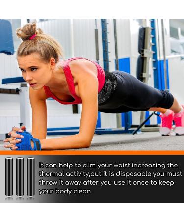60m Black Osmotic Plastic Body Wrap for Stomach, Cellulite Reduction, and Workout Enhancement - 6 Rolls - Buy Online on GoSupps.com