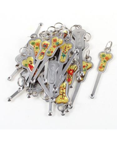 Qtqgoitem 30 Pcs Metal Earpick Earwax Spoon Ear Wax Remover Tool w Keyring (Model: 2ec 24c fb1 e39 343)