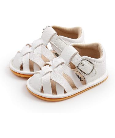 RVROVIC Baby Sandals - Soft Sole Summer Crib Shoes for Outdoor Walking (6-12 Months, White) - Buy Online on GoSupps.com