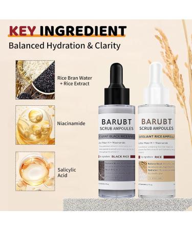 Peel Shot Black & White Rice Exfoliating Ampoule Daily Gentle Exfoliating Scrub for Face Visibly Refines Pores & Deeply Hydrates Black Rice Peeling Exfoliant Lightweight Gel Formula 80ml*2 2.7 Fl Oz (Pack of 2) - Buy Online on GoSupps.com