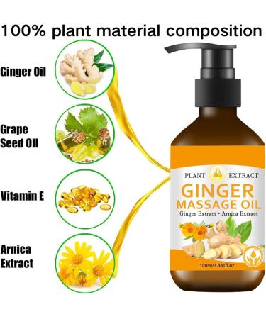 Huile de gingembre 100 ml huile de gingembre pour drainage lymphatique liquide de massage musculaire SOR-e pour abdominaux cuisses fesses pieds et articulations relaxation et soutien de la - Buy Online on GoSupps.com