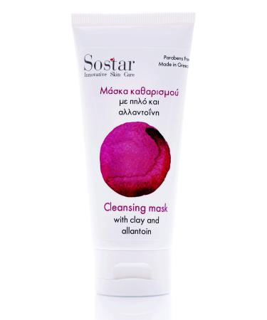 Sostar Clay Face Mask With Organic Clay & Allantoin - Deep Cleansing Face Mask for Men & Women - Suitable for Oily Skin