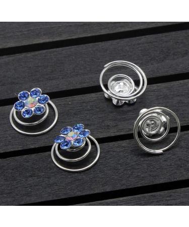 24PCS Rhinestone Flower Spiral Hair Pin - Crystal Twisters Coils Clips for Wedding Bridal Hair Accessory (Blue) - Buy Online on GoSupps.com