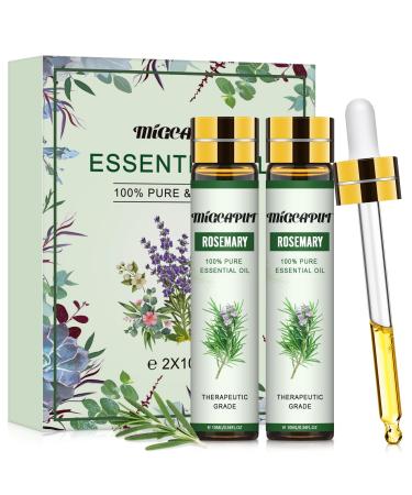 Migcaput essential oils (2x10 ml) rosemary oil essential oils for diffuse 100% natural inin pure aroma diffuse oils for fragrance lamp humidifier candles essential oils