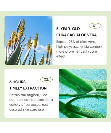  MagiSel Aloe Vera Gel - 98% Pure Aloe Vera Moisturiser for Face and Body Natural Aloe Vera Gel for Sunburn Restorative Scars Acne Aftershave - Buy Online on GoSupps.com