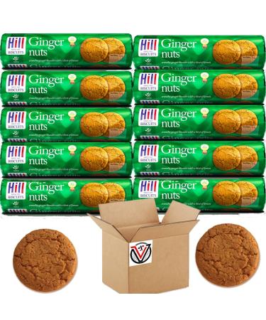 10 x Hills Ginger Nuts Biscuit 150g - Crunchy Ginger Biscuits with a Hint of Lemon