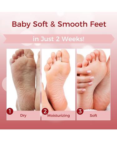 OUKEYA Foot Mask 3 Pairs: Nourish Foot Mask Dermatologically Tested Repairs Heels & Soften Dry Dead Skin for Cracked Feet(No Peeling) Rose - Buy Online on GoSupps.com