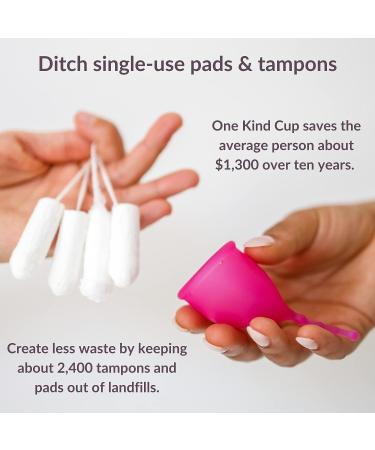 Kind Cup Menstrual Cup | Leak-Free Reusable Design | Up to 12-Hour Wear | Tampon & Pad Alternative | Ergonomic Fit | Small/Large Clear - Buy Online on GoSupps.com