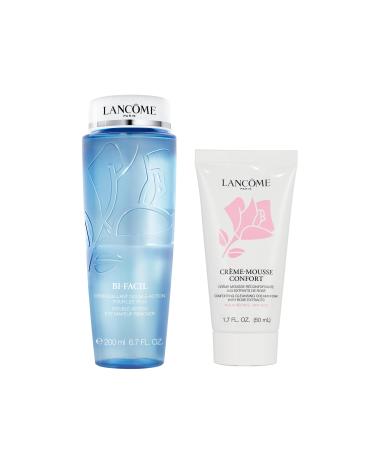 Lanco me Bi-Facil Double-Action Eye Makeup Remover & Cr me Mousse Confort Foaming Facial Cleanser