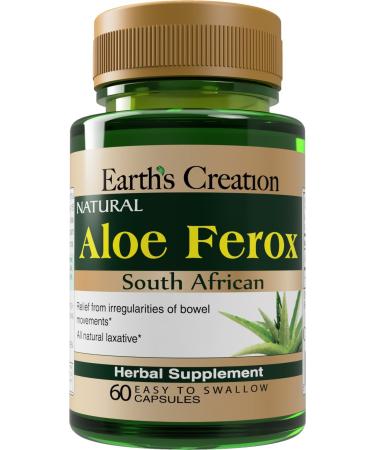 Earth's Creation South African Cape Aloe Vera Ferox Natural Laxative 60 Capsules