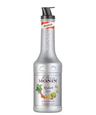 MONIN Rhubarb Fruit Mix Puree 1 Litre for Cocktails Smoothies and Mocktails. Vegan-Friendly Allergen-Free 100% Natural Flavours and Colourings. 2-in-1 Rhubarb Puree and Sugar Syrup Hybrid