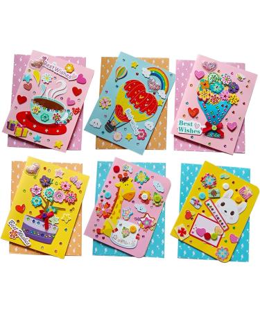 SHUSAY 6 Pcs Card Making Kits for Kids - DIY Handmade Greeting Thank You Cards - Multicolor Supplies - Buy Online on GoSupps.com