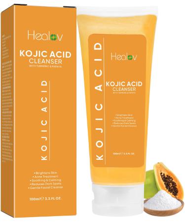 Kojic Acid Soap for Hyperpigmentation Skin Brightening Kojic Papaya Face and Body Wash Dark Spot Soap Reduces Acne Scars and Evens Skin Tone Turmeric Facial Cleanser for Brighter Glowing Skin