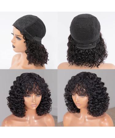 LuvMe Hair 12 Curly Wig with Bangs- Short Human Hair Wigs for Black Women - Buy Online on GoSupps.com