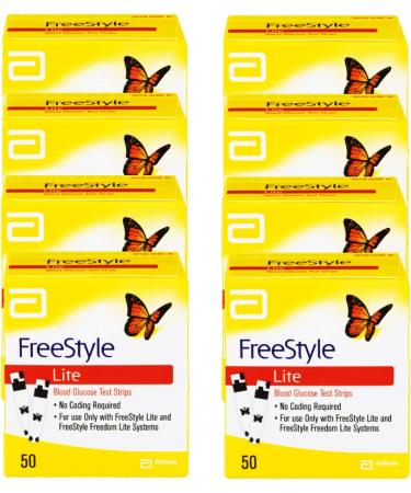FreeStyle Lite Blood Glucose Test Strips - 50 ct x 8 Packs - Buy Online on GoSupps.com
